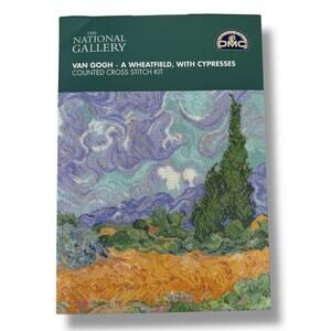 DMC National Gallery Van Gogh A Wheatfield Cypresses Cross Stitch Kit 11.4 x 9